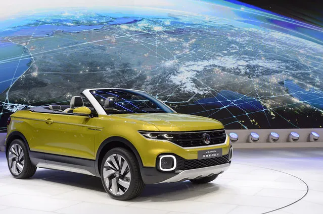 The New Volkswagen T-Cross Breeze is being presented during the press day at the 86th international Motor Show in Geneva, Switzerland, Tuesday, March 1, 2016. (Photo by Martial Trezzini/Keystone via AP Photo)