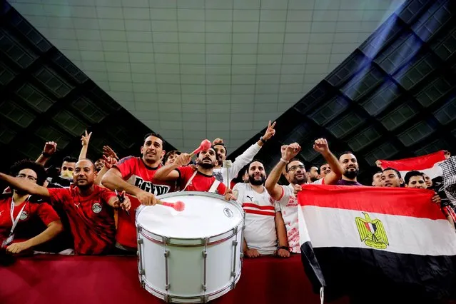 Egypt fans celebrate after the match Algeria v Egypt at Al Janoub Stadium in Al Wakrah, Qatar on December 7, 2021. (Photo by Amr Abdallah Dalsh/Reuters)