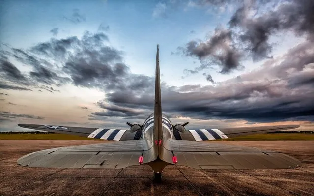 Over 30 Douglas C-47 Skytrains (Dakotas) making final preparations for flight formation practice before the 75th D-Day Anniversary flight to Normandy in Duxford, England on June 4, 2019. (Photo by UK Air Force Images)