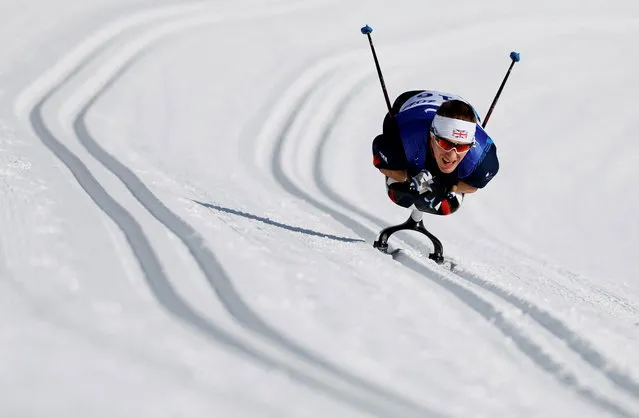 Scott Meenagh of Britain in action during the Beijing 2022 Winter Paralympic Games in Zhangjiakou, China on March 6, 2022. (Photo by Issei Kato/Reuters)