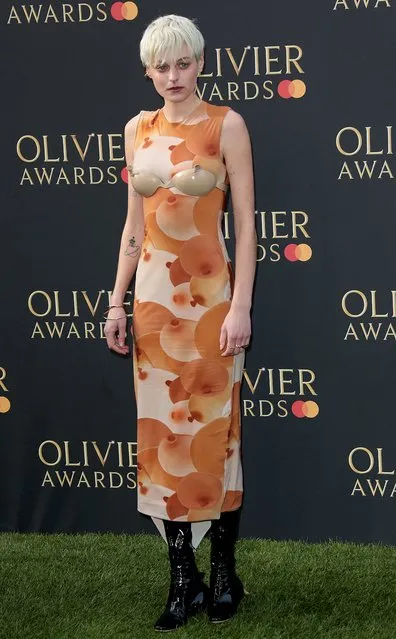 English actress Emma Corrin attends The Olivier Awards 2022 with MasterCard at the Royal Albert Hall on April 10, 2022 in London, England. (Photo by Mike Raison/dmg media Licensing)