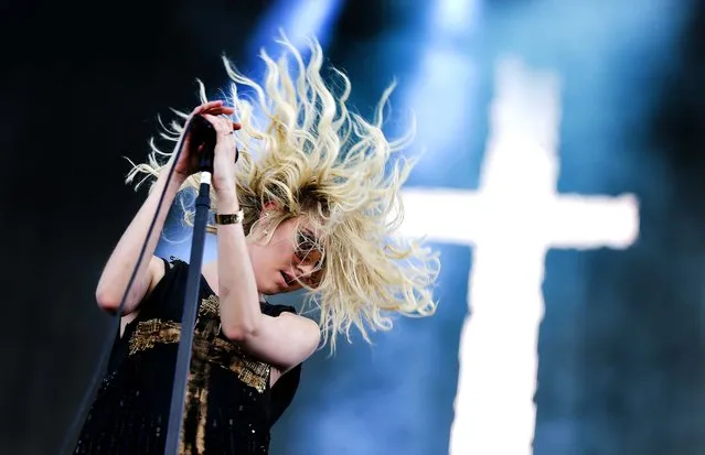 Taylor Momsen of The Pretty Reckless performs during the 2014 iHeartRadio Music Festival Village concert. (Photo by Isaac Brekken/Getty Images for Clear Channel)