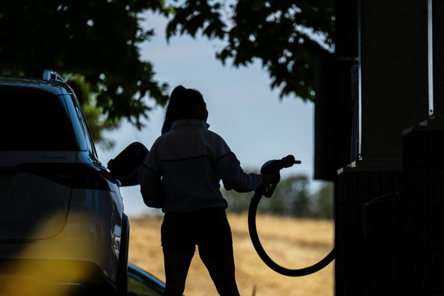 A driver refuels their vehicle at a Shell gas station in Hercules, California, US, on Monday, June 30, 2025. A group of California Democrats is looking to ease the state's gasoline standards and streamline permitting for refineries in a bid to prevent more fuel makers from shutting down and raising costs for the state's drivers. Photographer: (Photo by David Paul Morris/Bloomberg)