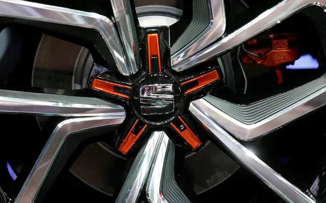 View of a Seat logo on a wheel at the Mondial de l'Automobile, Paris auto show, during media day in Paris, France, September 30, 2016. (Photo by Jacky Naegelen/Reuters)