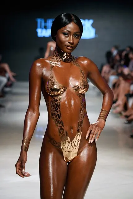 A model walks the runway for Black Tape Project at Miami Swim Week powered by Art Hearts Fashion Swim/Resort 2018/19  at Faena Forum on July 15, 2018 in Miami Beach, Florida. (Photo by Arun Nevader/Getty Images for Art Hearts Fashion)