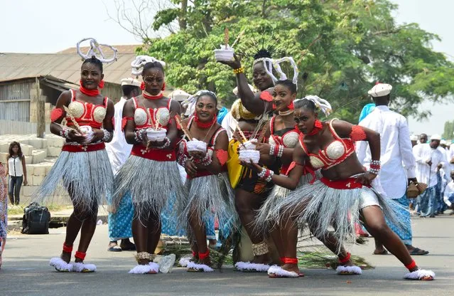 Contingents from Akwa Ibom state are seen on parade during the Calabar cultural festival in Calabar, Nigeria December 22, 2015. (Photo by Reuters/Stringer)
