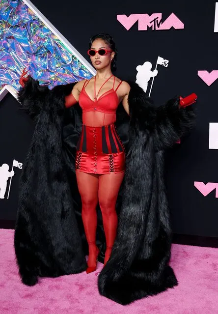 Jamaican dancehall recording artist Shenseea attends the 2023 MTV Video Music Awards at the Prudential Center in Newark, New Jersey, U.S., September 12, 2023. (Photo by Andrew Kelly/Reuters)
