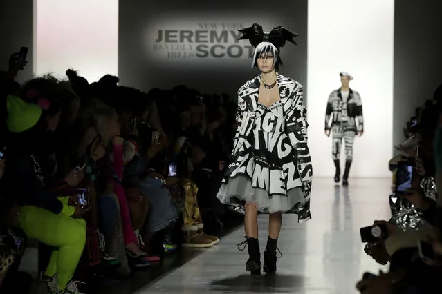 Fashion from the Jeremy Scott collection is modeled during New York Fashion Week, Friday, February 8, 2019, in New York. (Photo by Julio Cortez/AP Photo)