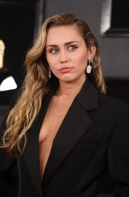 Miley Cyrus arrives at the 61st annual Grammy Awards at the Staples Center on Sunday, February 10, 2019, in Los Angeles. (Photo by Lucy Nicholson/Reuters)