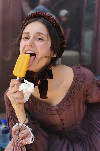 Canadian actress Nina Dobrev takes a break last decade of January 2022 from filming “Redeeming Love”, set in the 1850s, for a tropical treat. (Photo by Instagram)