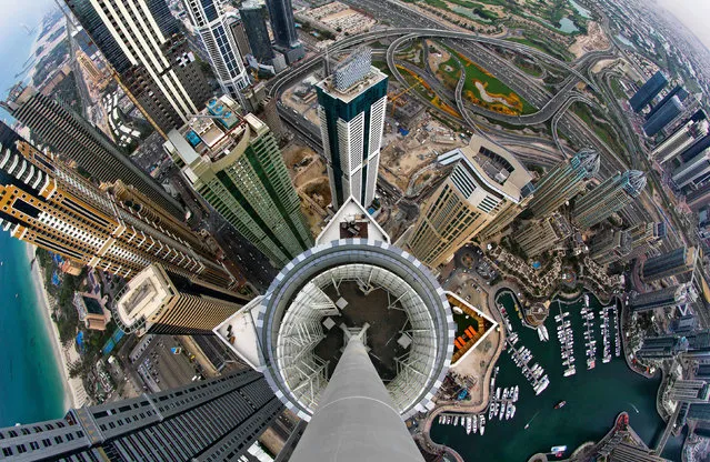 Dubai from the top of a building. (Photo by Alexander Remnev/Caters News)