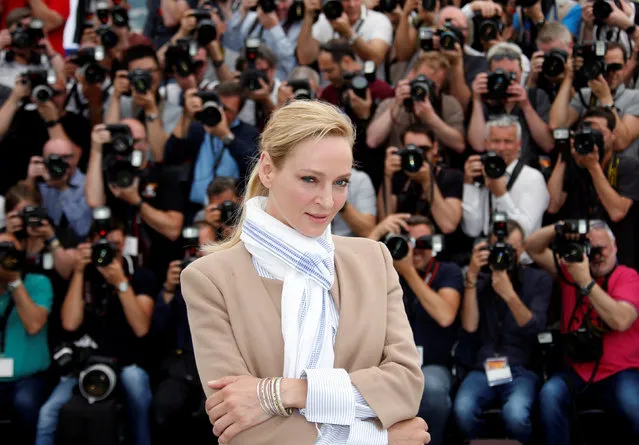 Uma Thurman attends the Jury un Certain Regard photocall during the 70th annual Cannes Film Festival at Palais des Festivals on May 18, 2017 in Cannes, France. (Photo by Jean-Paul Pelissier/Reuters)