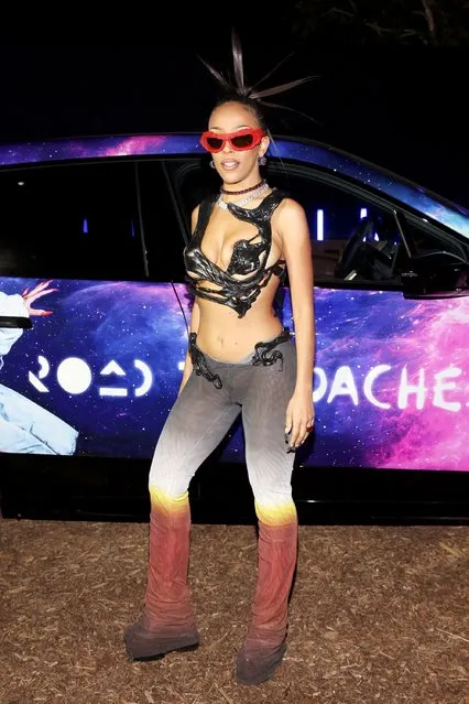 American rapper Amala Ratna Zandile Dlamini, known professionally as Doja Cat attends the Swedish House Mafia “Paradise Again” Album Release Party with Spotify Live from the Desert at Zenyara on April 15, 2022 in Coachella, California. (Photo by Jesse Grant/Getty Images for Spotify)