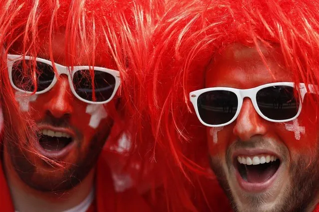 Football Soccer, Albania vs Switzerland, EURO 2016, Group A, Stade Bollaert-Delelis, Lens, France on June 11, 2016. Switzerland fans before the match. (Photo by Carl Recine/Reuters/Livepic)