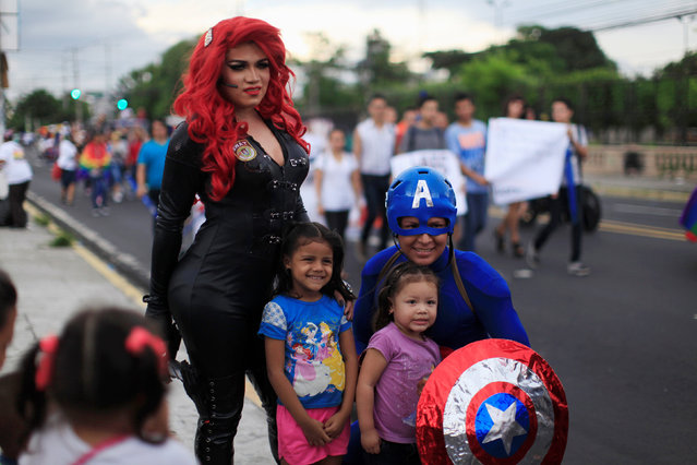 Participants pose for a picture during a gay pride parade in San Salvador, El Salvador June 25, 2016. (Photo by Jose Cabezas/Reuters)