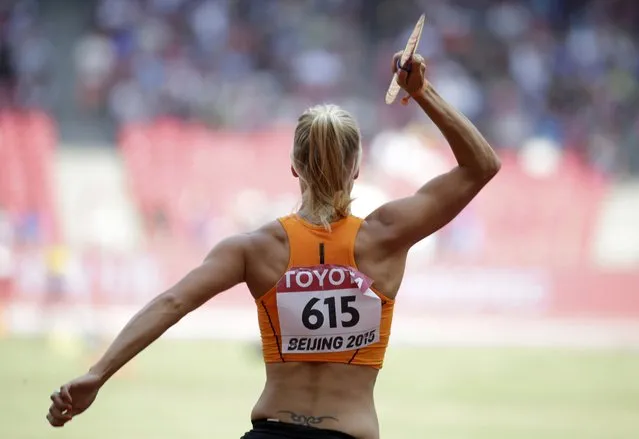 Nadine Broersen of Netherlands competes in the javelin throw event of the women's heptathlon during the 15th IAAF World Championships at the National Stadium in Beijing, China, August 23, 2015. (Photo by Jason Lee/Reuters)
