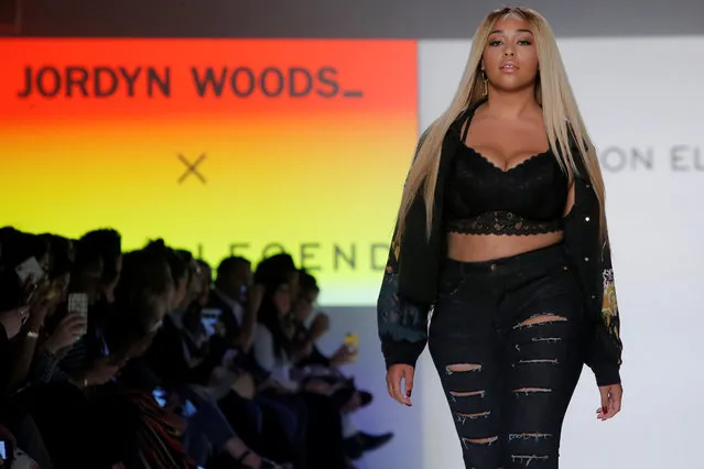 Jordyn Woods walks the runway during the Addition Elle Spring/Summer 2018 presentation at New York Fashion Week in Manhattan, New York City, U.S., September 11, 2017. (Photo by Andrew Kelly/Reuters)