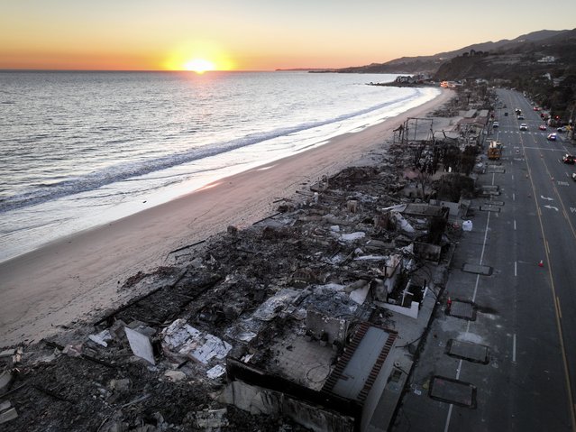 An aerial view shows the devastation by the Palisades Fire Thursday, January 16, 2025 in Malibu, Calif. (Photo by Jae C. Hong/AP Photo)