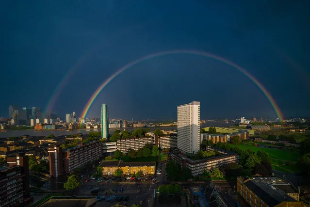 Stunning rainbow was spotted in South East London, England shortly after the torrential rain September 1, 2015. (Photo by Velar Grant/ZUMA Press/Corbis)
