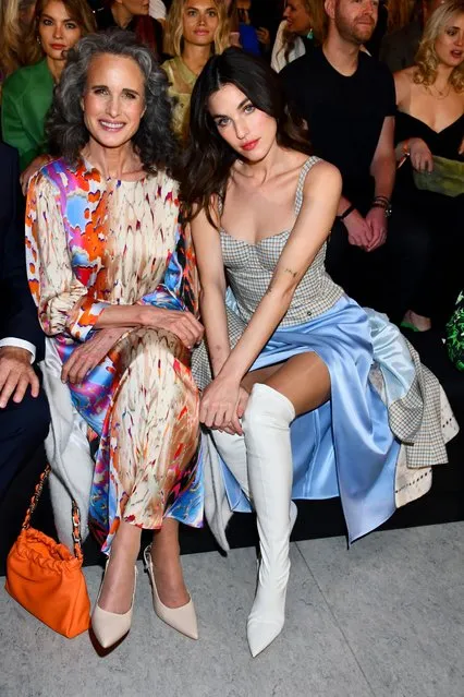 American actress and former fashion model Andie MacDowell with daughter, American actress Rainey Qualley attend the Marc Cain Fashion Show Fall/Winter 2023 at Tempelhof Airport on January 18, 2023 in Berlin, Germany. (Photo by AEDT/Splash News and Pictures)