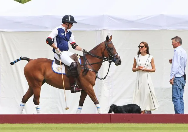 Prince William, Duke of Cambridge and Catherine, Duchess of Cambridge attend the the Royal Charity Polo Cup 2022 at Guards Polo Club on July 6, 2022 in Egham, England. (Photo by Mark Boland/Getty Images)
