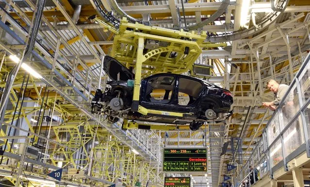 A Mercedes-Benz car is pictured in a production line at the plant of German carmaker Mercedes-Benz in Bremen, Germany January 24, 2017. (Photo by Fabian Bimmer/Reuters)