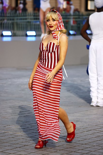 American singer Sabrina Carpenter walks the runway during Vogue World: Paris at Place Vendome on June 23, 2024 in Paris, France. (Photo by Marc Piasecki/Getty Images for Vogue)