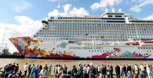 Cruiser “Genting Dream” leaves the Meyer shipyard in Papenburg, Germany September 18, 2016. (Photo by Fabian Bimmer/Reuters)