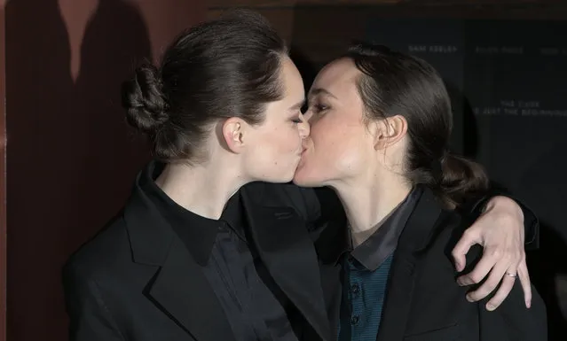 Canadian actress Ellen Page and wife Emma Portner arrive at “The Cured” – Los Angeles Special Screening on February 20, 2018 at AMC Dine-In Sunset 5 in West Hollywood, CA. (Photo by Parisa Michelle/Splash News and Pictures)