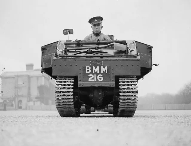 A Garden-Lloyd utility tractor used by the 4th Queen's Own Hussars, based at Aldershot, 9th March 1937. The machines are replacing the Regiment's horses and are mainly used to carry ammunition.  (Photo by Arthur Tanner/Fox Photos/Getty Images)