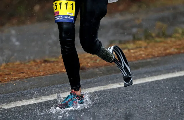 Jacky Hunt-Broersma in action during the 122nd Boston Marathon in Boston, Massachusetts, April 16, 2018. (Photo by Greg M. Cooper/Reuters/USA TODAY Sports)