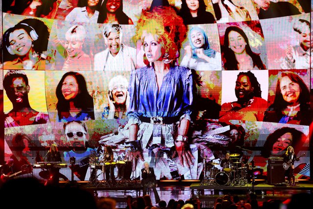 Inductee Cyndi Lauper performs during the Rock & Roll Hall of Fame Induction Ceremony in Los Angeles, California, U.S., November 8, 2025. (Photo by Mario Anzuoni/Reuters)