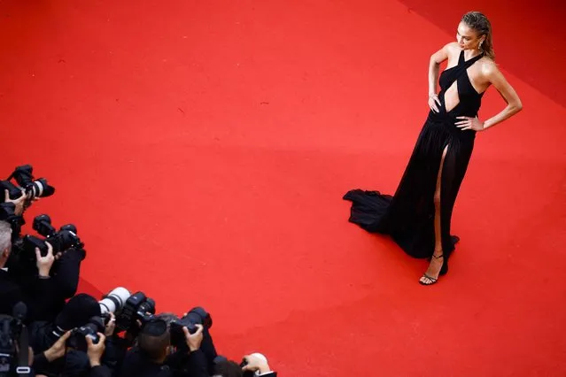 Belgian model Rose Bertram arrives for the screening of the film “The Zone Of Interest” during the 76th edition of the Cannes Film Festival in Cannes, southern France, on May 19, 2023. (Photo by Sarah Meyssonnier/Reuters)