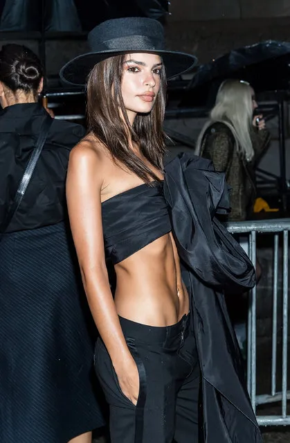 Emily Ratajkowski is seen arriving to Marc Jacobs SS19 fashion show during New York Fashion Week at Park Avenue Armory on September 12, 2018 in New York City. (Photo by Gilbert Carrasquillo/GC Images)