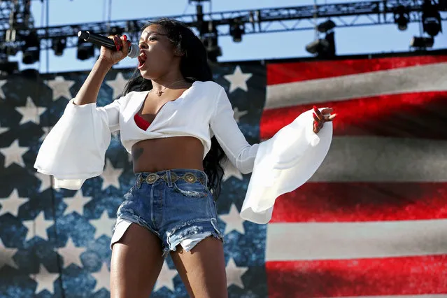 Azealia Banks performs at the 2015 Coachella Music and Arts Festival on Friday, April 10, 2015, in Indio, Calif. (Photo by Rich Fury/Invision/AP Photo)