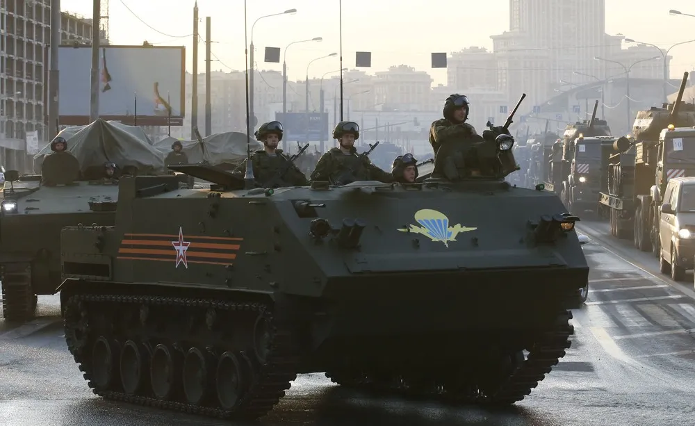A Rehearsal for the Victory Day Parade in Russia