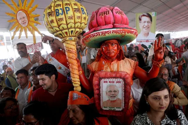 Supporters of India's Prime Minister Narendra Modi attend an election campaign rally in Meerut, India on March 31, 2024. (Photo by Anushree Fadnavis/Reuters)