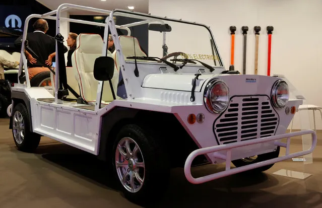 A Burby's E-Moke electric car is displayed at the Mondial de l'Automobile, Paris auto show, during media day in Paris, France, September 30, 2016. (Photo by Jacky Naegelen/Reuters)