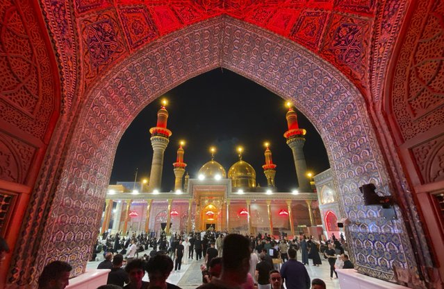 Shiite worshippers gather at the shrine of Imam Moussa al-Kadhim on the eve of Muharram, the first month of the Islamic calendar, in Baghdad, Iraq, Thursday, June 26, 2025. (Photo by Hadi Mizban/AP Photo)