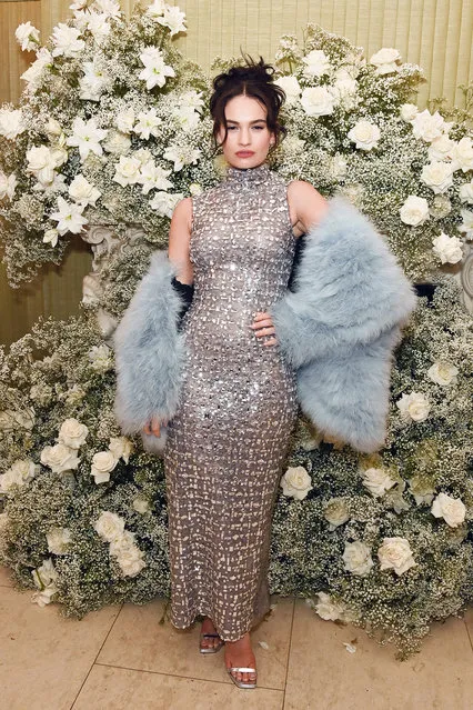 English actress Lily James attends the British Vogue And Tiffany & Co. Celebrate Fashion And Film Party 2023 at Annabel's on February 19, 2023 in London, England. (Photo by David M. Benett/Dave Benett/Getty Images)
