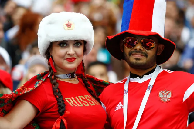 Russia fans before the Russia 2018 World Cup Group A football match between Russia and Saudi Arabia at the Luzhniki Stadium in Moscow on June 14, 2018. (Photo by Kai Pfaffenbach/Reuters)