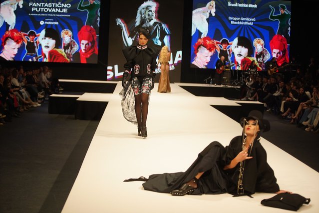 Autumn's 54th Perwoll Fashion Week opened in the Hangar in the Port of Belgrade, capital of Serbia on October 17, 2024 with a fashion show that is a tribute to the princess of the local rock scene, Sladjana Milosevic. (Photo by Antonio Ahel/ATAImages)