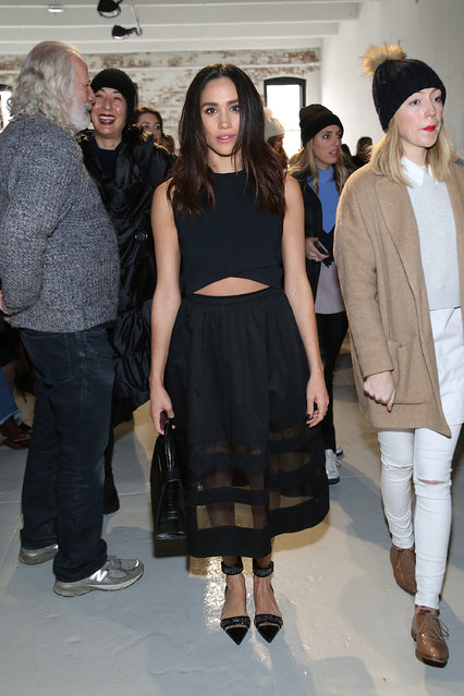 Megan Markle attends the Misha Nonoo fashion show during Mercedes-Benz Fashion Week Fall 2015 the at Center 548 on February 14, 2015 in New York City. (Photo by Monica Schipper/Getty Images)