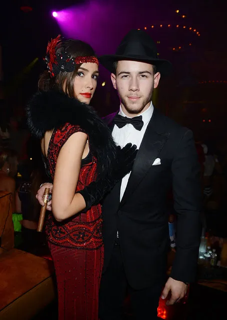 Olivia Culpo and Nick Jonas attend the Halloween costume party contest at 1 OAK Nightclub at the Mirage Hotel and Casino on October 31, 2014 in Las Vegas, Nevada. (Photo by Denise Truscello/WireImage)