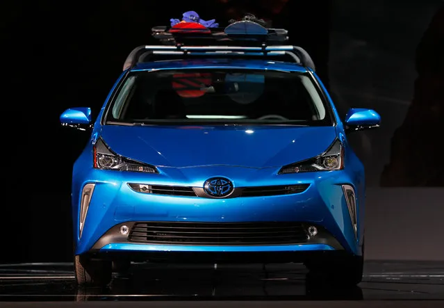 The 2019 Toyota Prius all-wheel drive is introduced during a Toyota press conference at the Los Angeles Auto Show in Los Angeles on November 28, 2018. (Photo by Mike Blake/Reuters)
