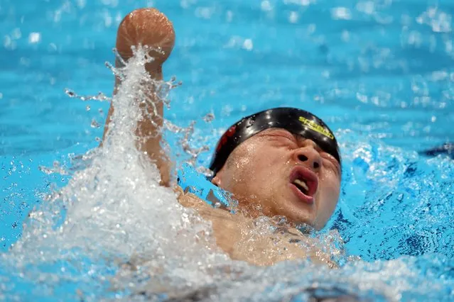 Chinas Jingang Wang during the Men's 200m Individual Medley SM6 heats during the Swimming at the Tokyo Aquatics Centre on the second day of the Tokyo 2020 Paralympic Games in Japan on Thursday, August 26, 2021. (Photo by Marko Djurica/Reuters)