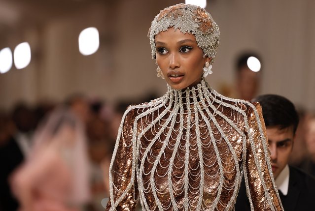 Filmmaker Hanani Taylor poses at the Met Gala, an annual fundraising gala held for the benefit of the Metropolitan Museum of Art's Costume Institute with this year's theme “Sleeping Beauties: Reawakening Fashion” in New York City, New York, U.S., May 6, 2024. (Photo by Andrew Kelly/Reuters)