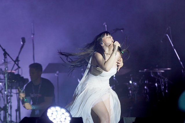 Serbian singer and songwriter Teya Dora performed on the Tesla Universe Stage of Exit Festival 2024 in Novi Sad on July 10, 2024. (Photo by  Antonio Ahel/ATAImages)