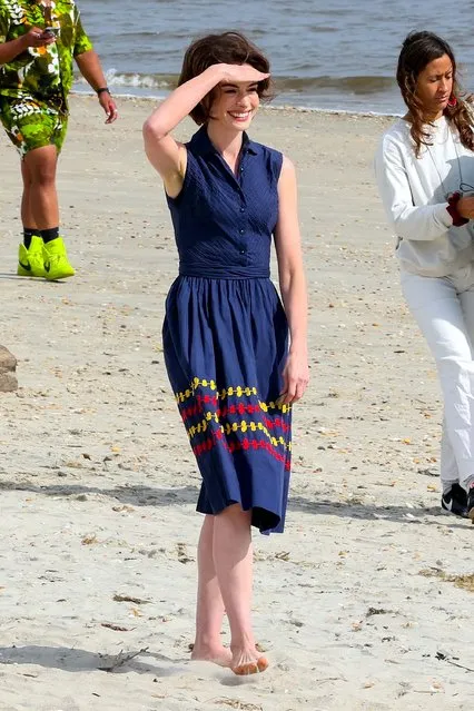 American actress Anne Hathaway is seen on the movie set of the 'Mothers Instinct' on June 20, 2022 in Port Monmouth, New Jersey. (Photo by Jose Perez/Bauer-Griffin/GC Images)