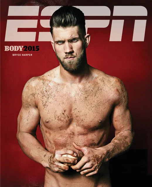 Bryce Harper in ESPN's The Body Issue 2015. ESPN The Magazine's The Body Issue set out seven years ago with one mission: to celebrate and explore the athletic form through powerful images and interviews. The cornerstone of each annual issue is The Bodies We Want photo portfolio, which features roughly 20 of the world's most elite athletes posing nude. (Photo by Peter Hapak for ESPN The Magazine)